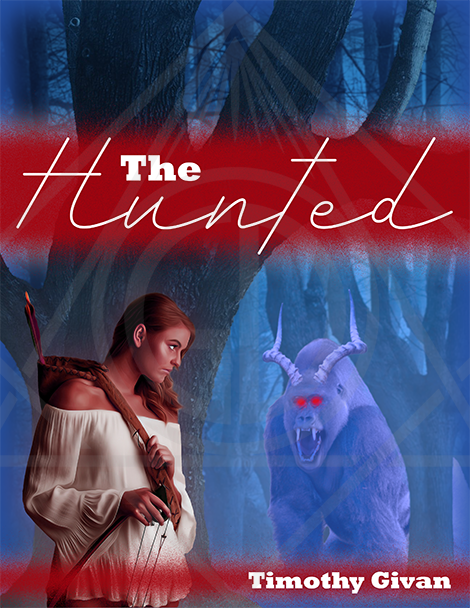 Graphic Design book cover for The Hunted