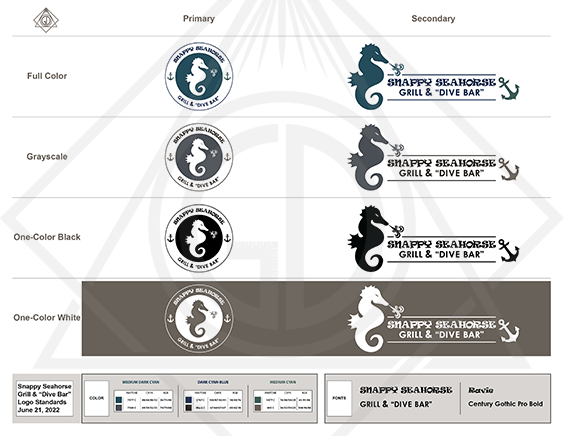 Snappy Seahorse corporate branding guidelines